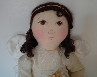 Handmade Angel Doll, Folk Art Angel, Angel Soft Doll, Stuffed Angel Doll, Folk Art Doll, OOAK Angel Doll, Guardian Angel Doll, Angel Decor