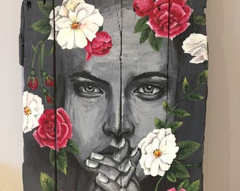 Painting on wood "Volupté"