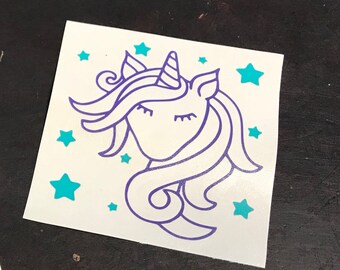 Unicorn and Stars decal