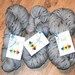 Hand dyed yarn, Grey yarn, 4ply yarn, lace yarn, aran yarn, DK yarn, Coal and Steel Colourway, Yorkshire Dale Yarn, UK indie dyer, merino.