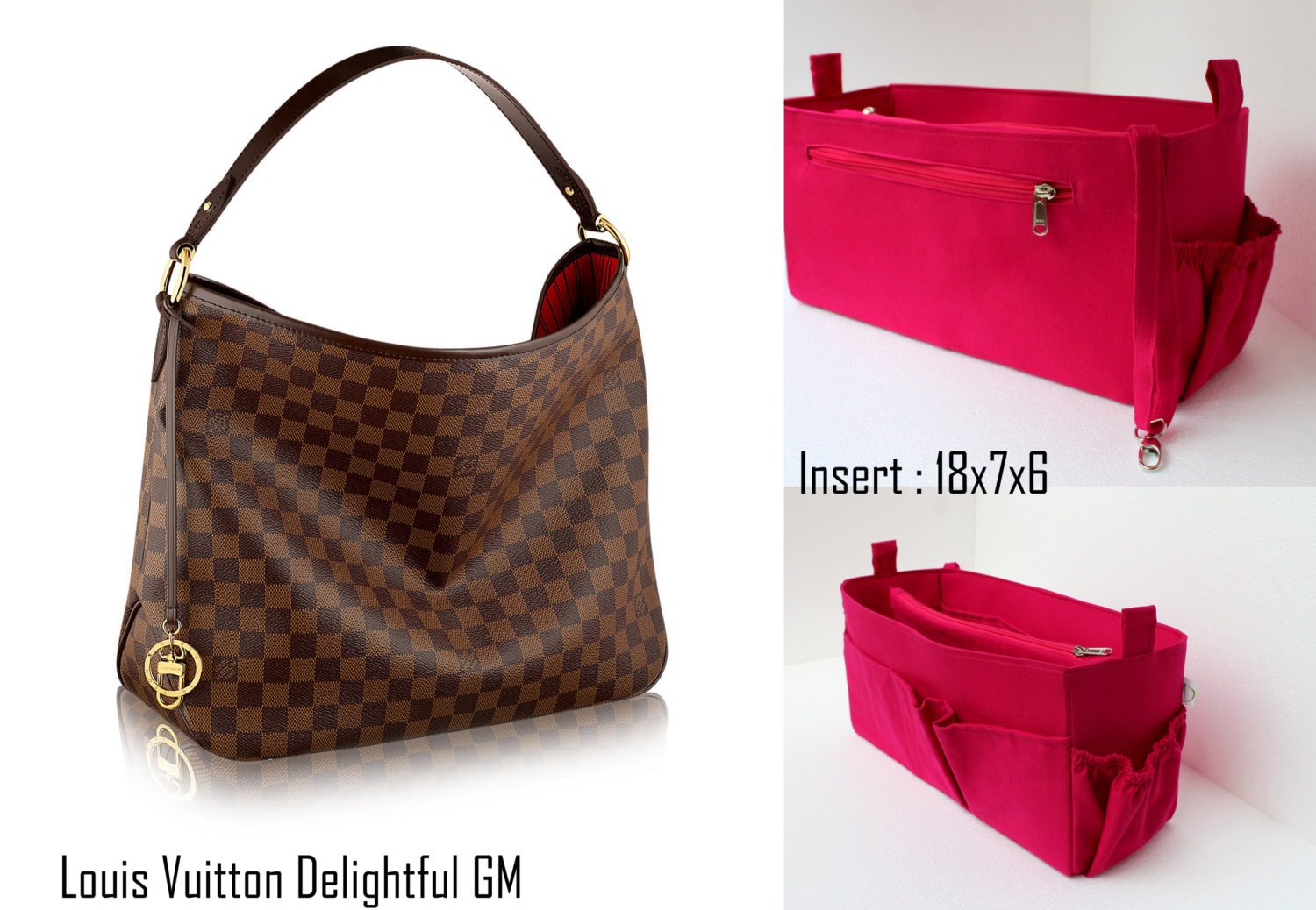 Purse organizer for Louis Vuitton Delightful GM Bag