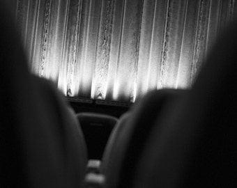 Between the Theater Seats // Black and White Fine Art Photography // State Theater, Traverse City, Michigan // Square Photo Print