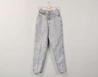 Acid Wash Jeans, Vintage 90s Mom Jeans, High Waisted Jeans, High Rise Jeans, Tapered Leg Jeans, Womens LEE Jeans Size 8 / 10