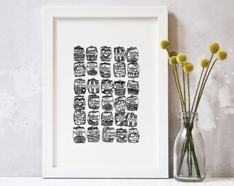 Sweet Print – Kitchen Art – Food Art – Gift for Foodie – Gift for Him – Sweet Art – Gift for Sweet Lover