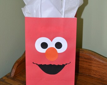 Elmo Inspired Party Favor Gift Bag - Set of 6 - Birthday Party