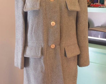 60s Sportleigh Wool Coat sz M or 8-10 needs repair