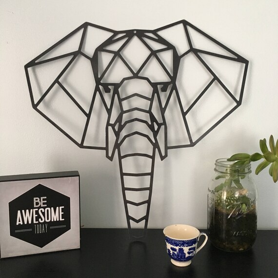 Geometric Elephant Metal Wall Art