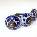 Antique Blue and White Ceramic Knob, Bone China Pattern, Cottage Style, Historical Hardware, Shabby Chic Knob, Primitive Hardware