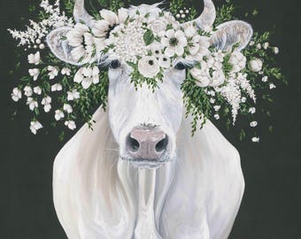 Pearl the Cow Printed Canvas