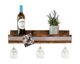 Industrial Shallow Wine Glass Shelf