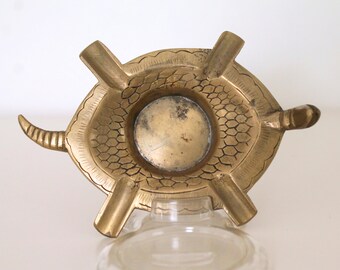Vintage Brass Turtle Ashtray, Made in China