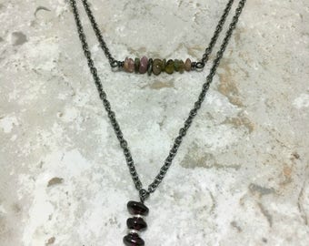 As Seen On Stitchers Gemstone TWO Necklace Set