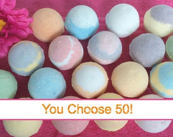 50 Bath Bombs FREE SHIPPING Bath Bombs Wholesale, Bulk Bath Bombs Favors, Bath Bomb, Bath Fizzies. Coconut Oil, Epsom Salt, Shea Butter