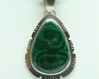 Malachite and Sterling Silver Pendant