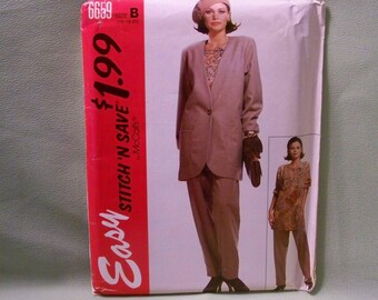 McCall's Pattern - 6659 - Misses Jacket, Tunic And Pants - Size B (16,18,20) - Factory Fold, Never Trimmed