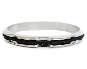 Hair Tie Bracelet, Hair Tie Holder, Hair Tie Bangle - Silver