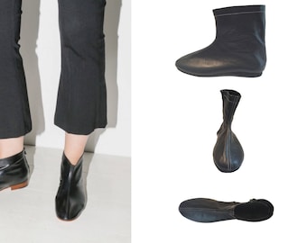 Sample sale! Black leather boots, Chelsea boots, women’s boots