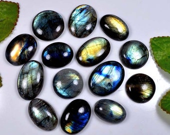 Natural flashy labradorite cabochon,lot of 14 Pcs, Assorted Mix Lot,490 Cts blue flashy cab stones,untreated, natural stones,Smooth Cabochon