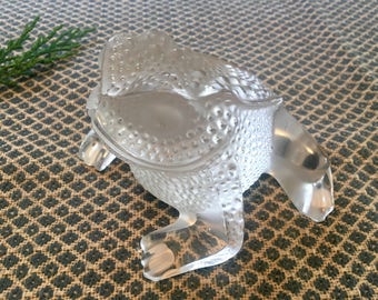 Vintage Lalique Crystal Frog