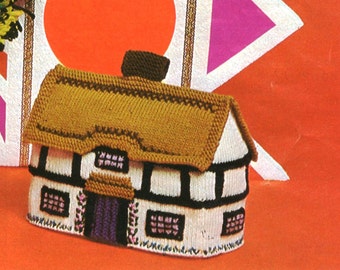 PDF Knitting Pattern / Tea Cosies / Vintage Cottage Tea Cosy / Kitchen Decor / PDF Pattern / instant download / Post Free Knitting Pattern