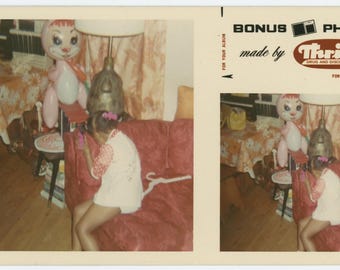 Vintage Snapshot Photo: Shy Girl, c1960s-70s (73556)
