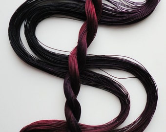 Size 40 "Midnight Oil" hand dyed thread 6 cord cordonnet tatting crochet cotton
