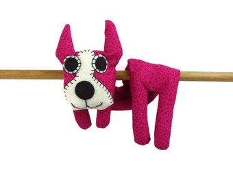 Flat Dog, Hot Cold Rice Bag, Microwave Neck Wrap, Rice Heating Pad, Hot Cold Therapy Pack, Raspberry Pink Spotted Boston Terrier Dog