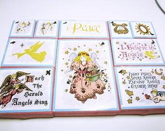 Angel Christmas Stamps Set Of Ten Angel Stamps Christmas Angels Card Making Scrapbooking Christmas Art