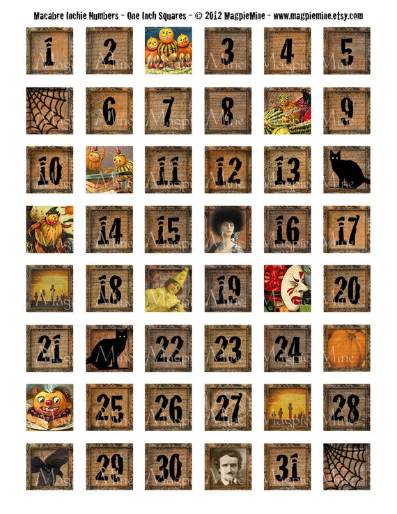 halloween numbers collage sheet creepy grungy one inch numbers 1 31 instant download printable - Halloween Numbers Printable halloween numbers collage sheet creepy grungy one inch numbers 1 31 instant download printable - Halloween Numbers Printable