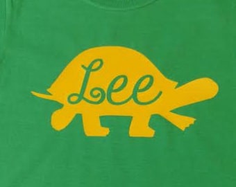 Toddler turtle shirt with name