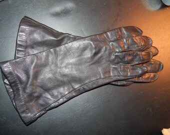 Black Soft Leather Gloves 6 1/2