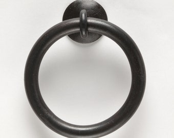 XL Thick Ring Pull - Wrought Iron Kitchen Cabinet Hardware, blacksmith made handles, drawer handle, door pulls, drawer pull - item 0105-11