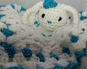 Bunny Rabbit Lovey - Baby Secuirty Blanket - Choose your colors