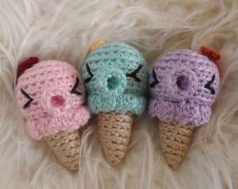 Kawaii Ice Cream Animal Keychain Dangle - Cute Pastel Octopus Takochu