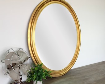 Gold Oval Mirror - Vintage Home Decor - Shabby Chic Mirror - Vintage Wall Mirror - French Country Mirror - Vintage Wall Decor