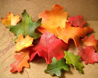 12 Fall Leaves in Gumpaste