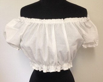 Chemise Cropped Top Blouse Bohemian Shirt Pirate Wench Medieval Peasant Choose Color