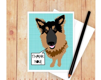 German Shepherd Thank You Card, Happy Father's Day Card, German Shepherd Birthday Card, Congratulations Card, Dog Greeting Card, Dog Card