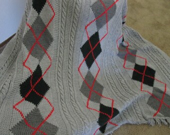 Gray Argyle Afghan