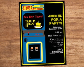 Arcade Video Game Party Invitation