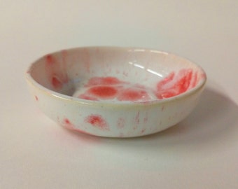 Pink handmade ceramic ring dish
