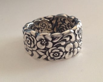Spoon Ring Silver Bouquet/Floral Bouquet 1960 Size 4.5 to 11 Choose Your Size Vintage Silveplate