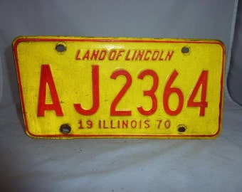 Vintage 1970 Illinois License Plate