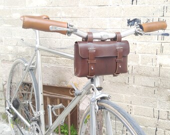 Leather Bicycle Bag - Leather Tool Bag - Bike bag, Chocolate