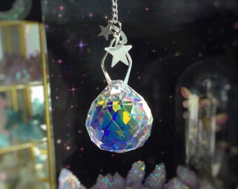 Large Crystal Disco Ball Sun catcher, 45mm Rainbow maker Prism, Crystal AB finish