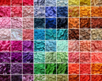 Silk Rose Petals - 100+ Colors Mix & Match Rose Petals, Artificial Petals, Fake Rose Petals, wedding aisle runner, flower girl toss, petals
