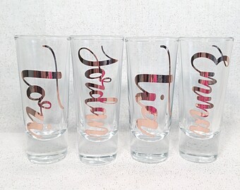 Personalized Shot Glasses | Calligraphy | Custom Tequila Shooter | Birthday, Bachelorette Party | Girls Night | Gifts | Drinking Favors