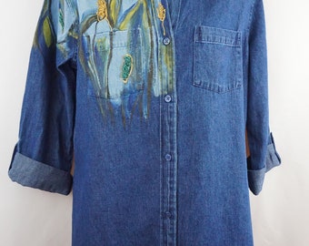 Hand Painted Denim Blouse