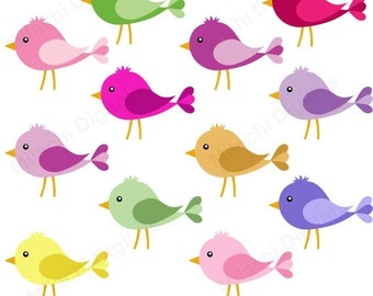 BUY 2 GET 1 FREE Spring Birds Clipart for personal and