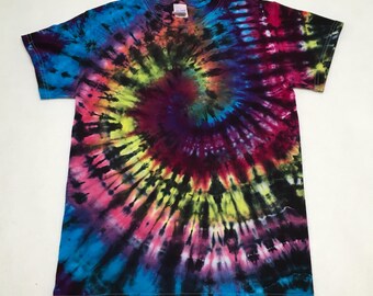 Hand Tie Dyed Adult S Ready to Ship Hippie Retro Small T-Shirt #01161